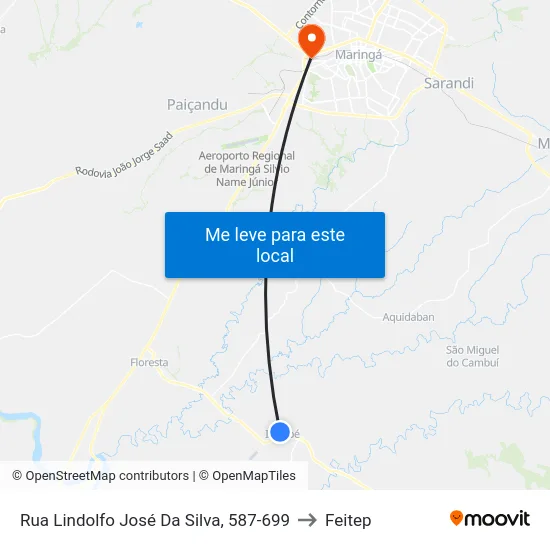 Rua Lindolfo José Da Silva, 587-699 to Feitep map