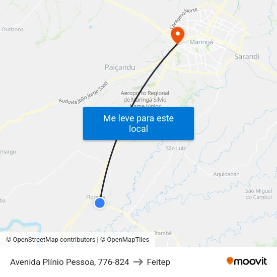 Avenida Plínio Pessoa, 776-824 to Feitep map