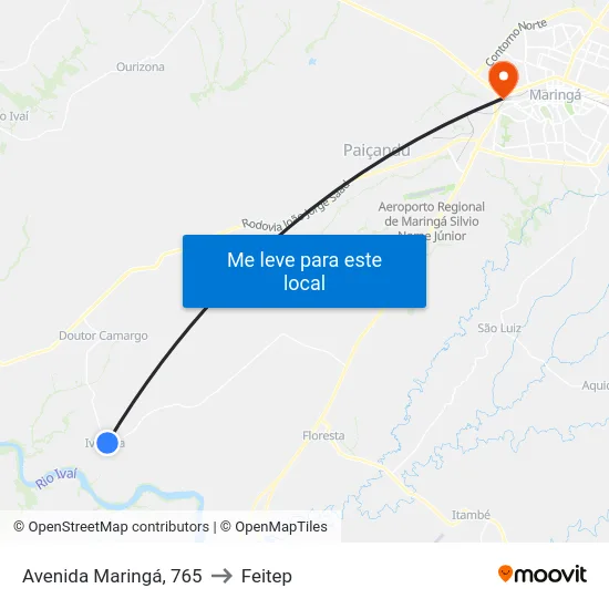 Avenida Maringá, 765 to Feitep map