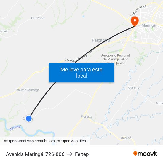 Avenida Maringá, 726-806 to Feitep map