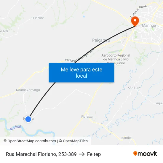 Rua Marechal Floriano, 253-389 to Feitep map