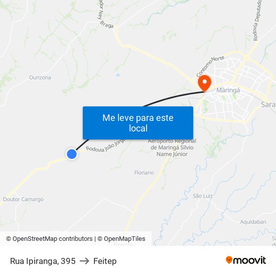 Rua Ipiranga, 395 to Feitep map