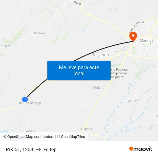 Pr-551, 1209 to Feitep map