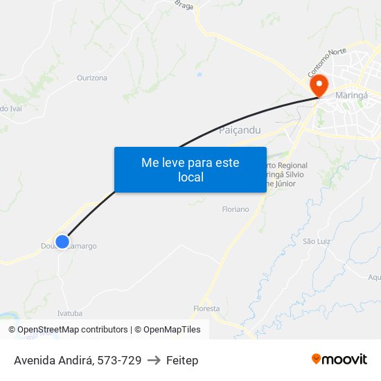 Avenida Andirá, 573-729 to Feitep map