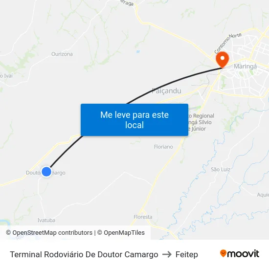 Terminal Rodoviário De Doutor Camargo to Feitep map