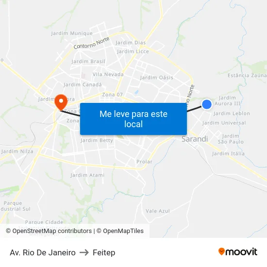 Av. Rio De Janeiro to Feitep map