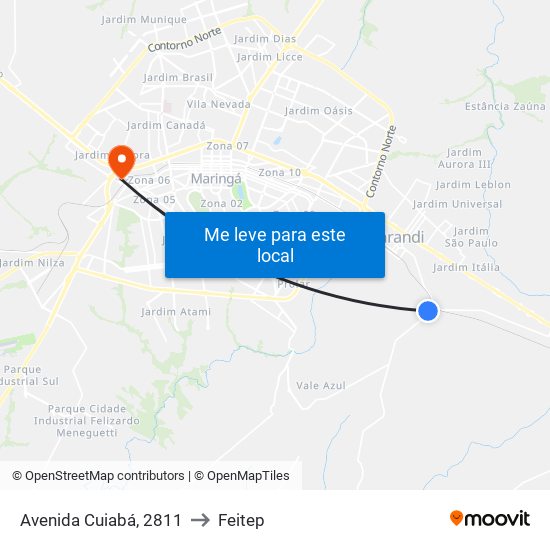 Avenida Cuiabá, 2811 to Feitep map