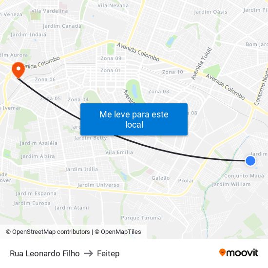 Rua Leonardo Filho to Feitep map