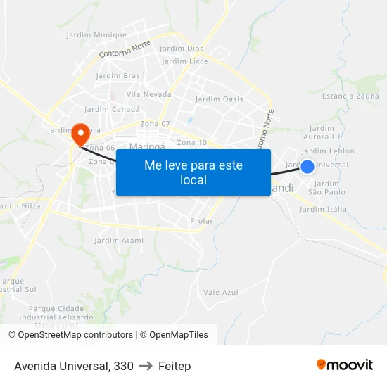 Avenida Universal, 330 to Feitep map
