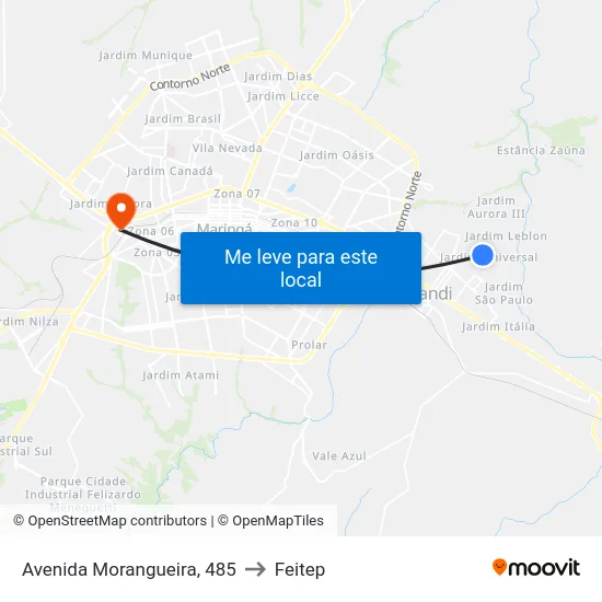 Avenida Morangueira, 485 to Feitep map