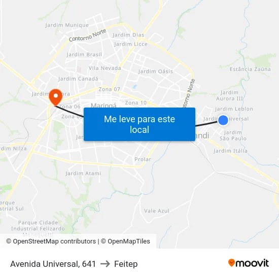 Avenida Universal, 641 to Feitep map