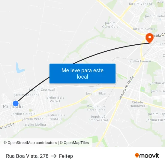 Rua Boa Vista, 278 to Feitep map