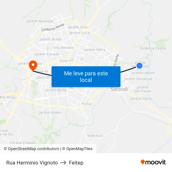 Rua Herminio Vignoto to Feitep map