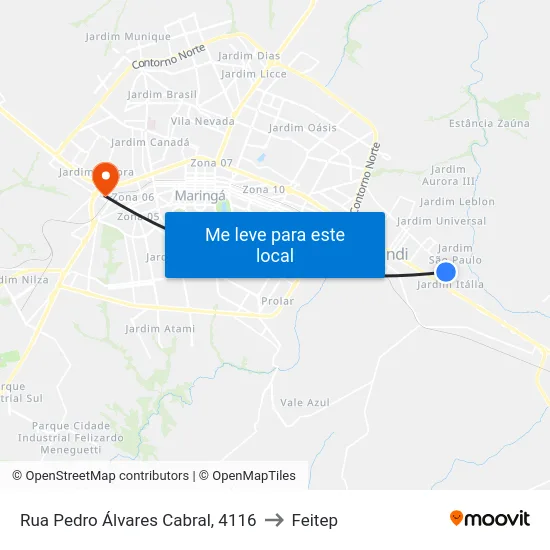 Rua Pedro Álvares Cabral, 4116 to Feitep map