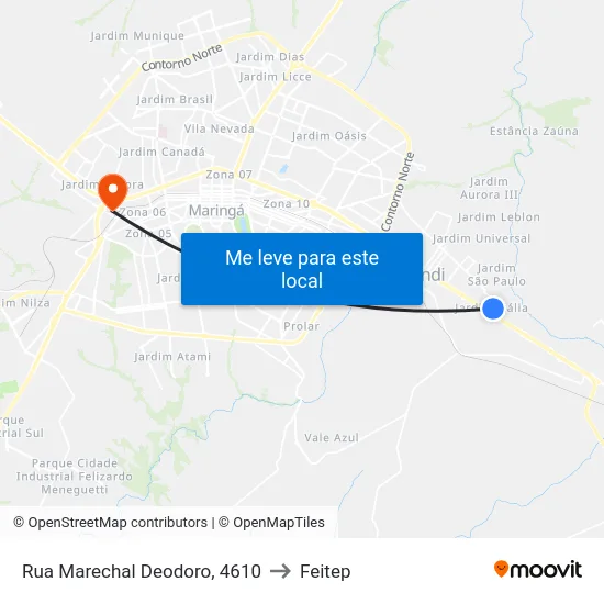 Rua Marechal Deodoro, 4610 to Feitep map
