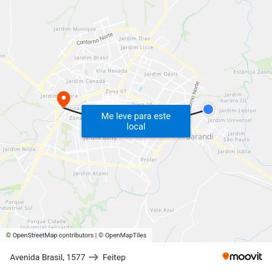 Avenida Brasil, 1577 to Feitep map