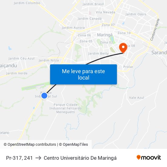 Pr-317, 241 to Centro Universitário De Maringá map