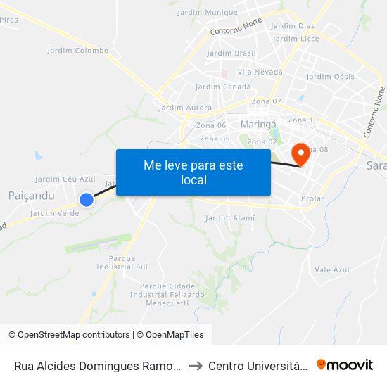 Rua Alcídes Domingues Ramos, Ao Lado Da Dimatex to Centro Universitário De Maringá map