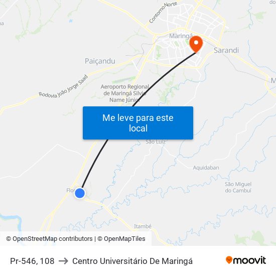 Pr-546, 108 to Centro Universitário De Maringá map