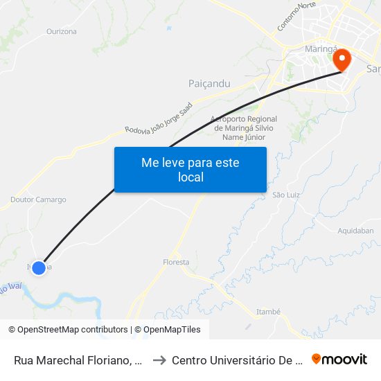 Rua Marechal Floriano, 253-389 to Centro Universitário De Maringá map