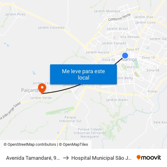 Avenida Tamandaré, 906 to Hospital Municipal São José map