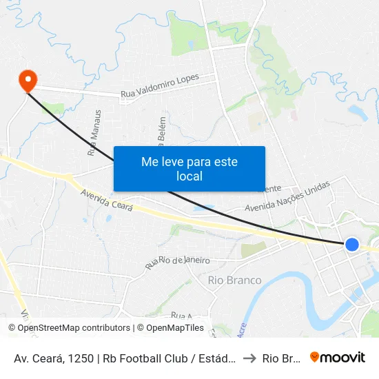 Av. Ceará, 1250 | Rb Football Club / Estádio José De Melo to Rio Branco map