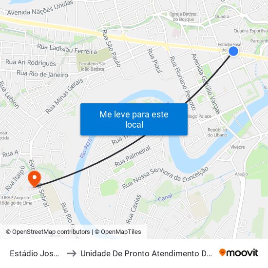 Estádio José De Melo to Unidade De Pronto Atendimento Da Sobral Franco Silva map