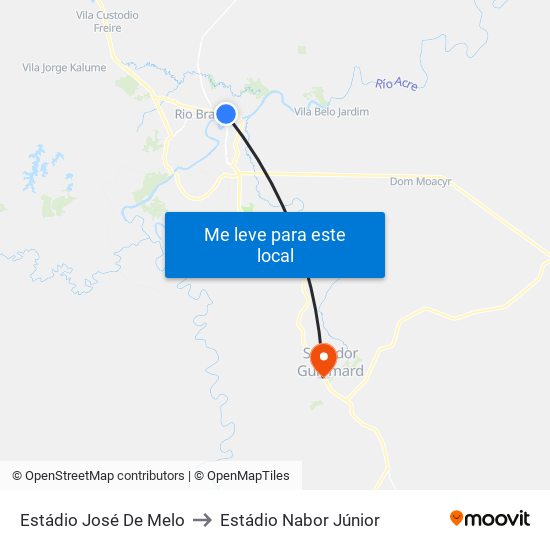 Estádio José De Melo to Estádio Nabor Júnior map