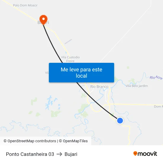 Ponto Castanheira 03 to Bujari map