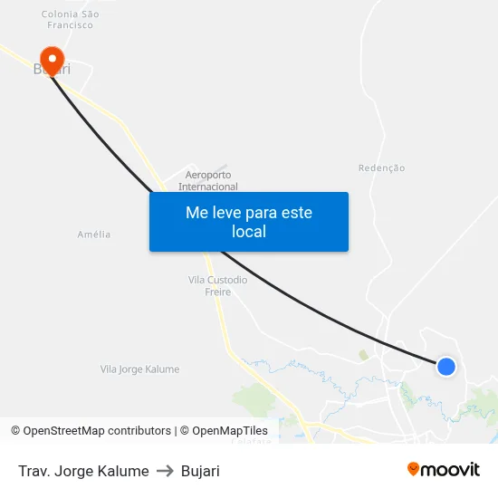 Trav. Jorge Kalume to Bujari map