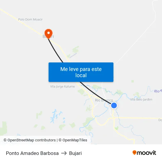 Ponto Amadeo Barbosa to Bujari map