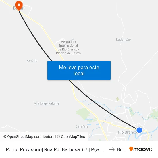 Ponto Provisório| Rua Rui Barbosa, 67 | Pça Oscar Ramos to Bujari map