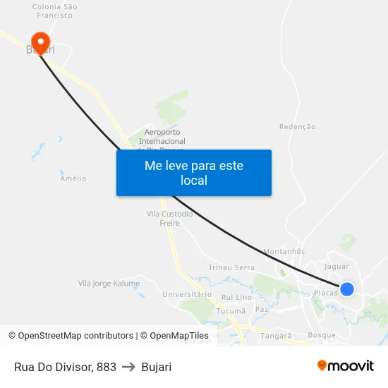 Rua Do Divisor, 883 to Bujari map