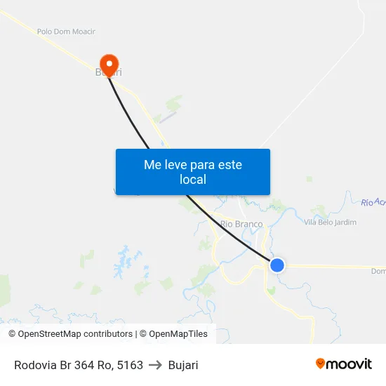 Rodovia Br 364 Ro, 5163 to Bujari map