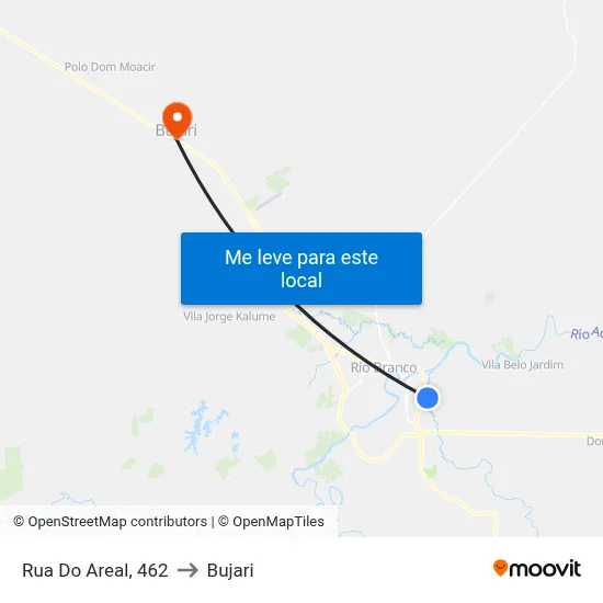 Rua Do Areal, 462 to Bujari map