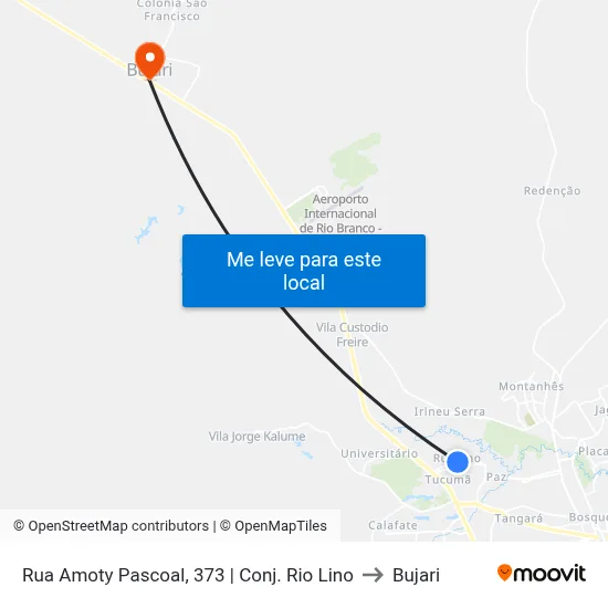 Rua Amoty Pascoal, 373 | Conj. Rio Lino to Bujari map