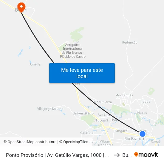 Ponto Provisório | Av. Getúlio Vargas, 1000 | Pq. Da Maternidade to Bujari map