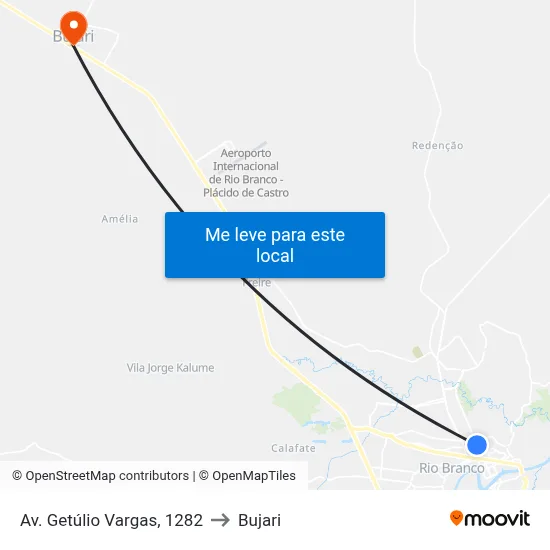 Av. Getúlio Vargas, 1282 to Bujari map