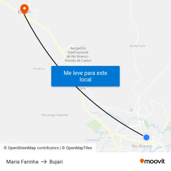 Maria Farinha to Bujari map