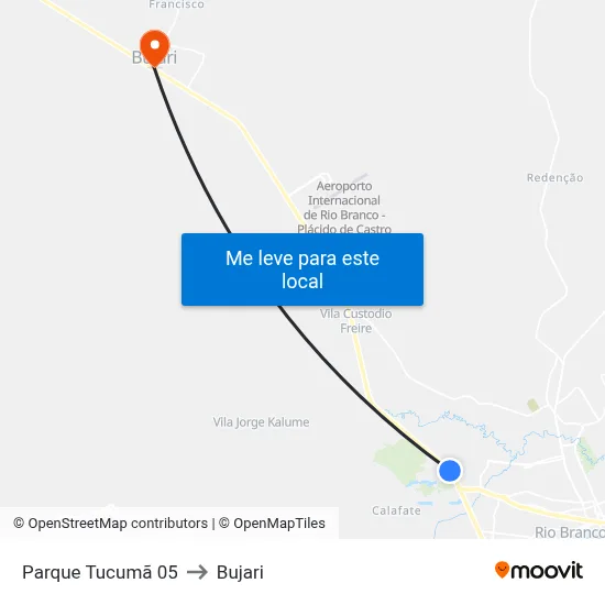 Parque Tucumã 05 to Bujari map
