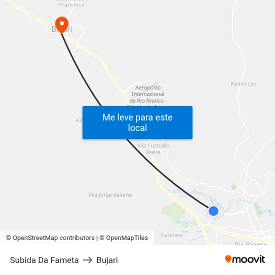 Subida Da Fameta to Bujari map