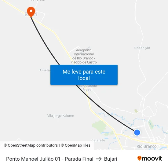Ponto Manoel Julião 01 - Parada Final to Bujari map