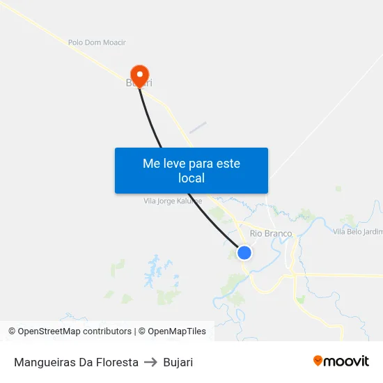 Mangueiras Da Floresta to Bujari map