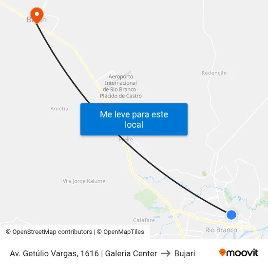 Av. Getúlio Vargas, 1616 | Galeria Center to Bujari map