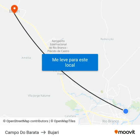 Campo Do Barata to Bujari map