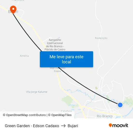 Green Garden - Edson Cadaxo to Bujari map