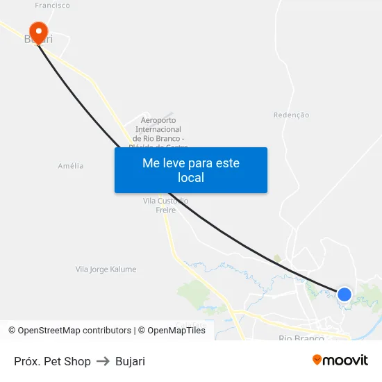 Próx. Pet Shop to Bujari map