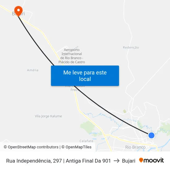 Rua Independência, 297 | Antiga Final Da 901 to Bujari map