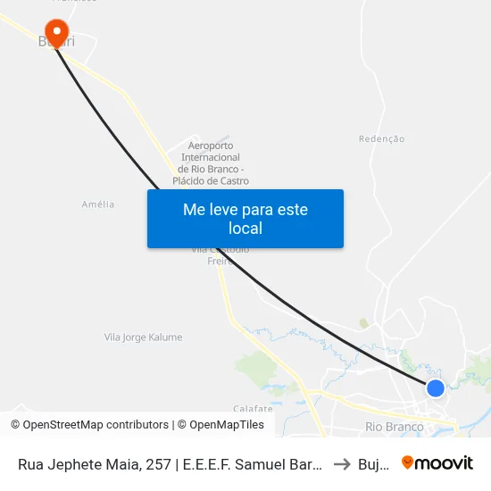 Rua Jephete Maia, 257 | E.E.E.F. Samuel Barreira to Bujari map