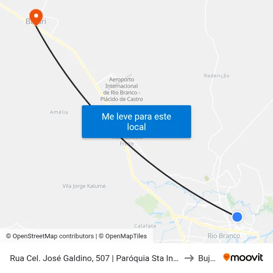 Rua Cel. José Galdino, 507 | Paróquia Sta Inês to Bujari map